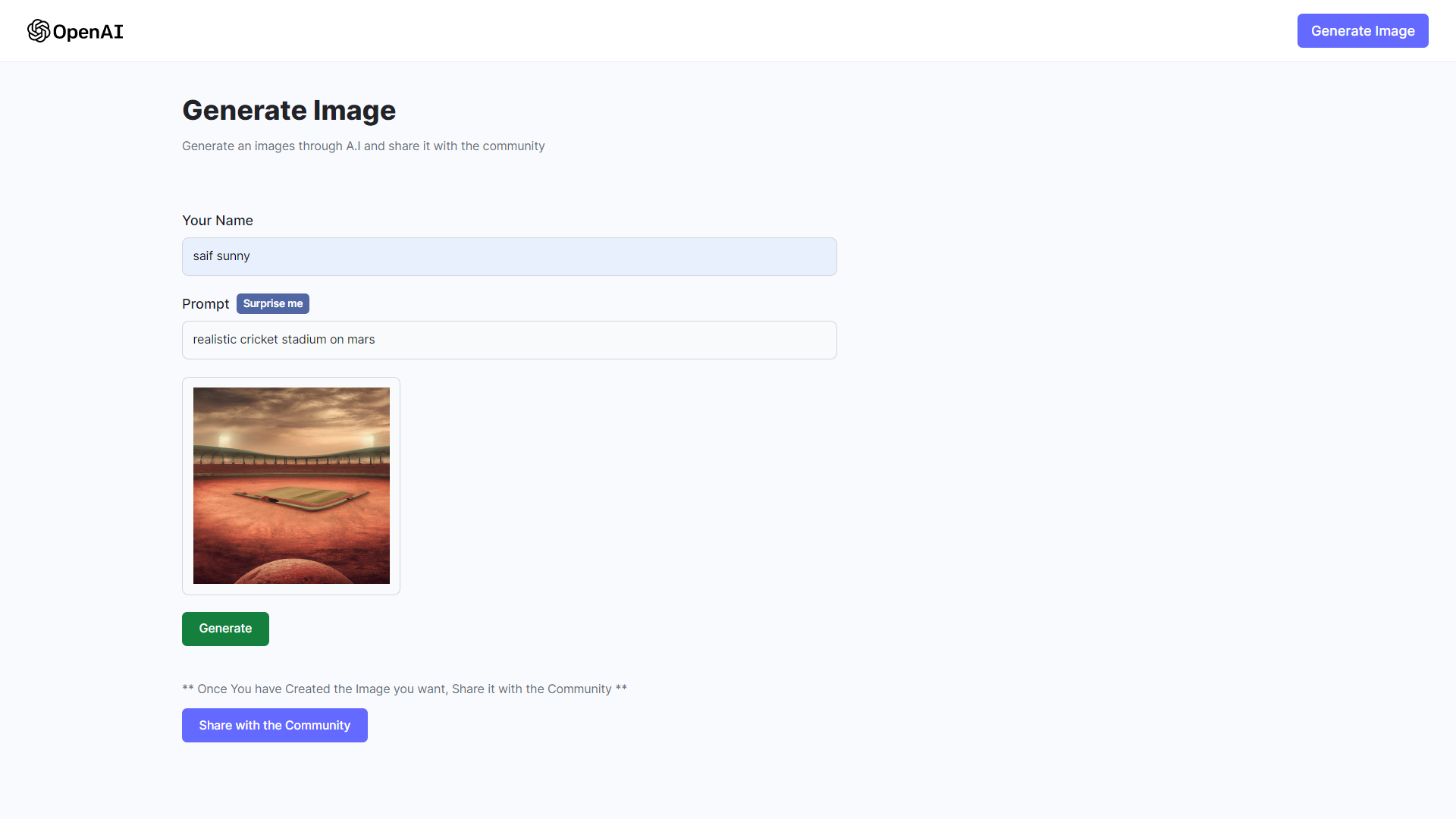 GenImage: An OpenAI Image Generation App using MERN Architecture preview