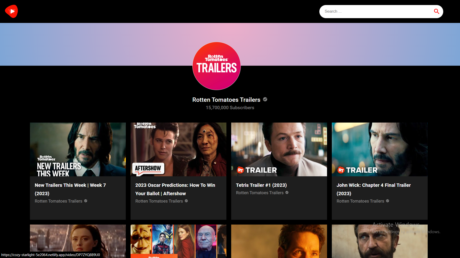 VidTube: A Video Streaming Website Built with React, Material UI, and RapidAPI — screenshot 3