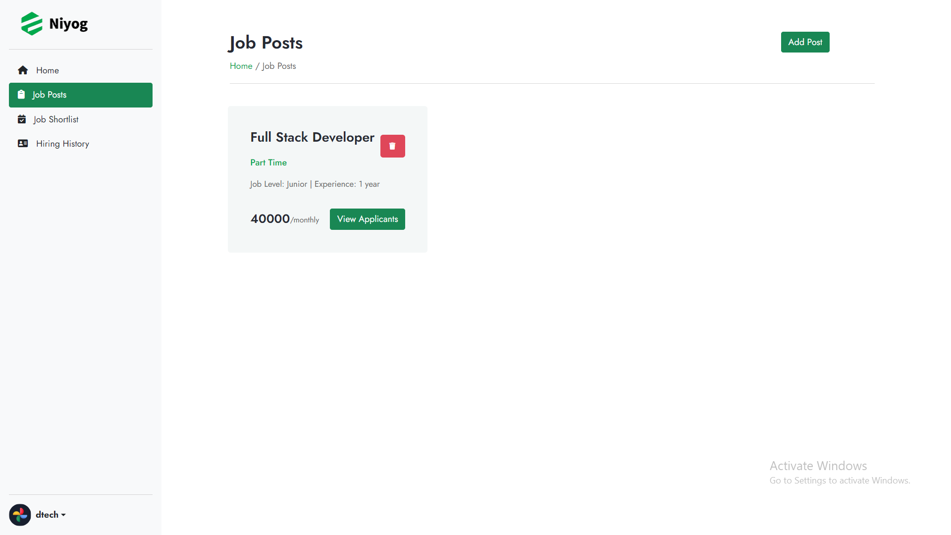 An Online Job Hiring Web Application — screenshot 2
