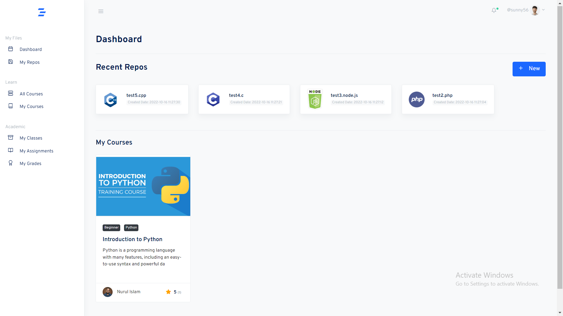 EveCode: Learning Management System — screenshot 2