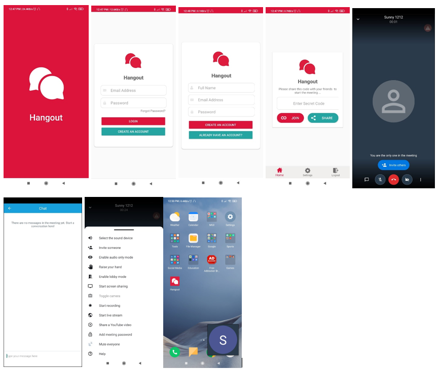 Hangout: A Video Conferencing Mobile App preview